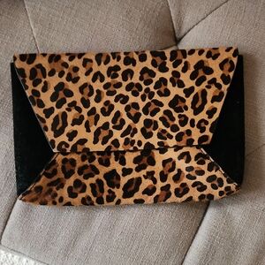 J Crew Leopard Print Clutch Bag
